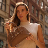 Rue Black Recycled Vegan Top Handle Belted Bag