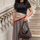 Quinn Espresso Recycled Vegan Leather Shoulder Bag