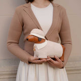 Dog Sherpa Vegan Leather Crossbody Bag