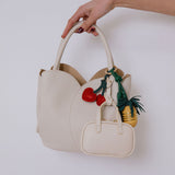 Tulip Black Recycled Vegan Top Handle Bag