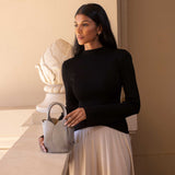 Tulip Metallic Pewter Mini Recycled Vegan Top Handle Bag