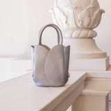 Tulip Metallic Pewter Mini Recycled Vegan Top Handle Bag