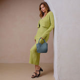 Tulip Peacock Recycled Vegan Top Handle Bag