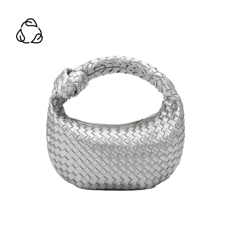 Larissa Mini Silver Recycled Vegan Top Handle Bag