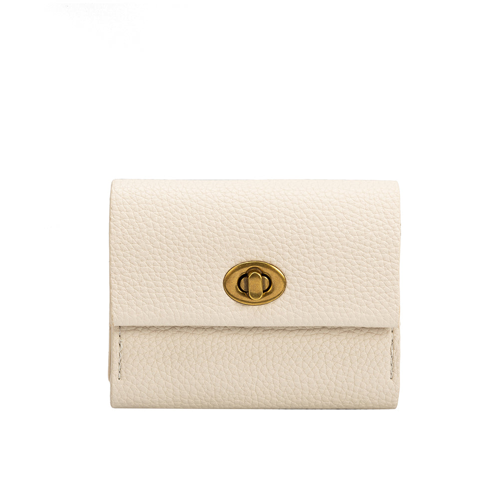 Ivory Rita Small Vegan Leather Card Case Wallet | Melie Bianco