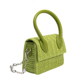 Tyla Lime Mini Straw Top Handle Bag