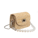 Krystal Natural Mini Straw Top Handle Bag