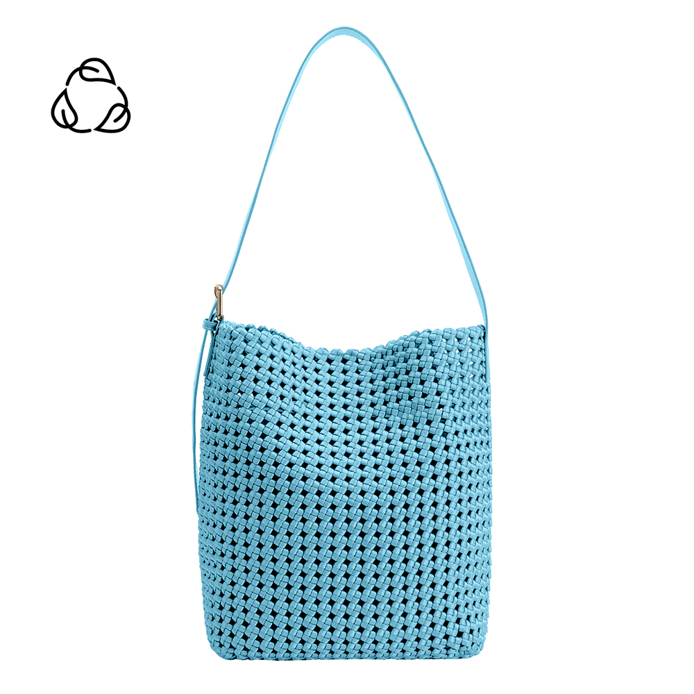 A large sky woven nylon tote bag with a zip pouch inside.