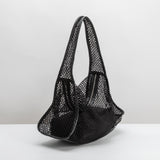 SAMPLE SM6761 Black Mesh Shoulder Bag - FINAL SALE