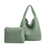 Johanna Light Teal Large Recycled Vegan Shoulder Bag
