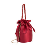 Jeane Red Satin Top Handle Bag