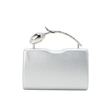 Belle Silver Vegan Leather Crossbody Bag