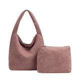 Johanna Mauve Large Recycled Vegan Suede Shoulder Bag