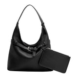 Amerie Black Recycled Vegan Leather Tote Bag