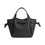 Avril Black Recycled Vegan Leather Top Handle Bag
