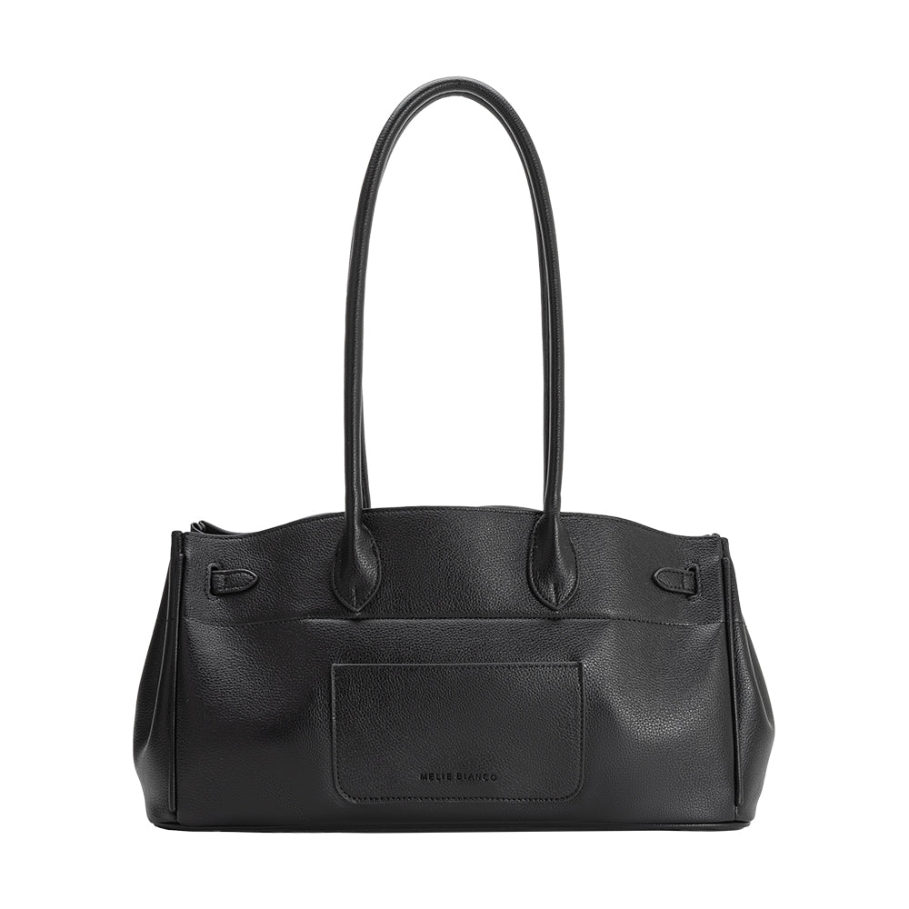 Black Rocky Recycled Vegan Leather Shoulder Bag | Melie Bianco