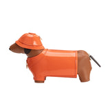 Rain Dog Orange Vegan Leather Crossbody Bag
