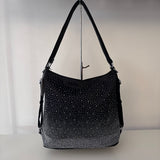 SAMPLE BK2405 Black Crystal Hobo Bag - FINAL SALE