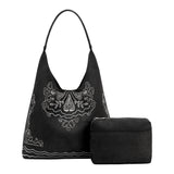 Eunice Black Vegan Suede Tote Bag
