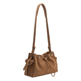 Rhuby Camel Recycled Vegan Suede Shoulder Bag