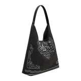 Eunice Black Vegan Suede Tote Bag
