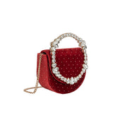 Trudie Red Velvet Crossbody Bag