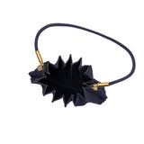 Carrie Navy Pleated Vegan Suede Shoulder Bag