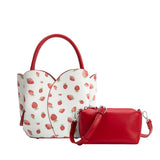 Tulip Red Strawberry Recycled Vegan Top Handle Bag