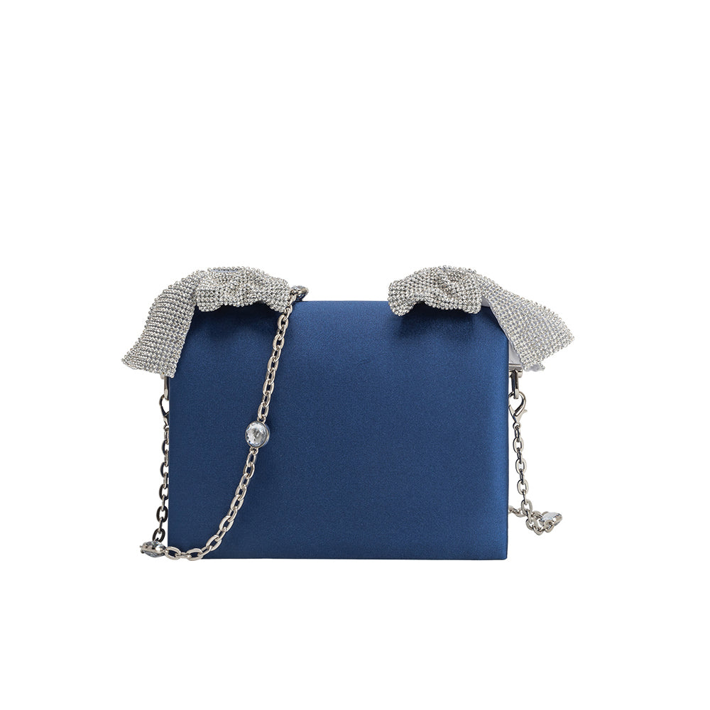 Yuri Sapphire Bow Crossbody Bag