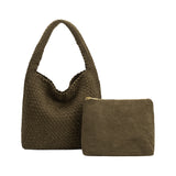 Johanna Pine Suede Large Recycled Vegan Shoulder Bag