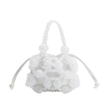 Bobby White Beaded Top Handle Bag