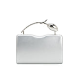 Belle Silver Vegan Leather Crossbody Bag