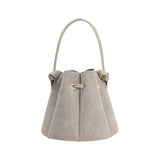 Laguna Light Gray Mini Recycled Vegan Suede Top Handle Bag