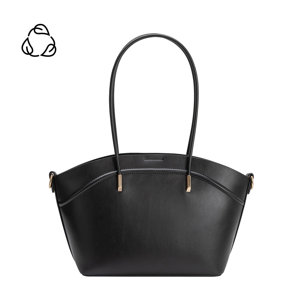 Hazel Black Recycled Vegan Leather Tote Bag