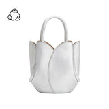 Tulip Metallic Silver Mini Recycled Vegan Top Handle Bag