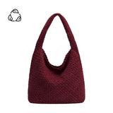 Johanna Burgundy Large Recycled Vegan Suede Shoulder Bag