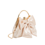 Grace Champagne Bow Top Handle Bag