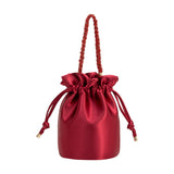Jeane Red Satin Top Handle Bag