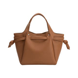 Avril Caramel Recycled Vegan Leather Top Handle Bag