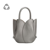 Tulip Metallic Pewter Mini Recycled Vegan Top Handle Bag