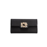 Elodie Black Satin Crossbody Bag