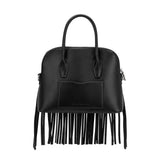 Halle Black Recycled Vegan Leather Top Handle Bag