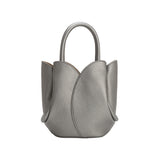 Tulip Metallic Pewter Mini Recycled Vegan Top Handle Bag