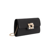 Elodie Black Satin Crossbody Bag