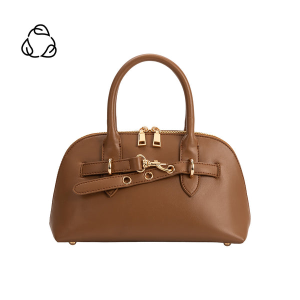 Mocha Rue Recycled Vegan Leather Top Handle Bag | Melie Bianco