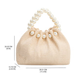 Josie Lime Small Straw Top Handle Bag
