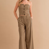 Two-Piece Strapless Top & Pant Set