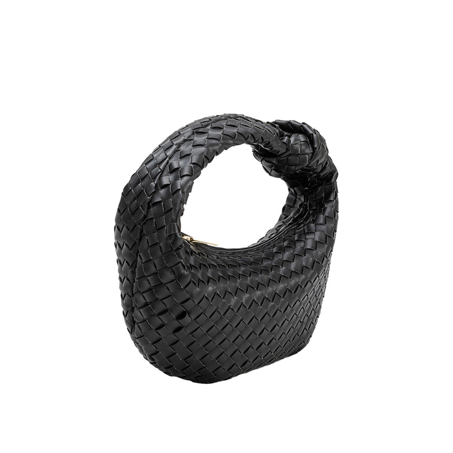 Larissa Mini Black Recycled Vegan Top Handle Bag
