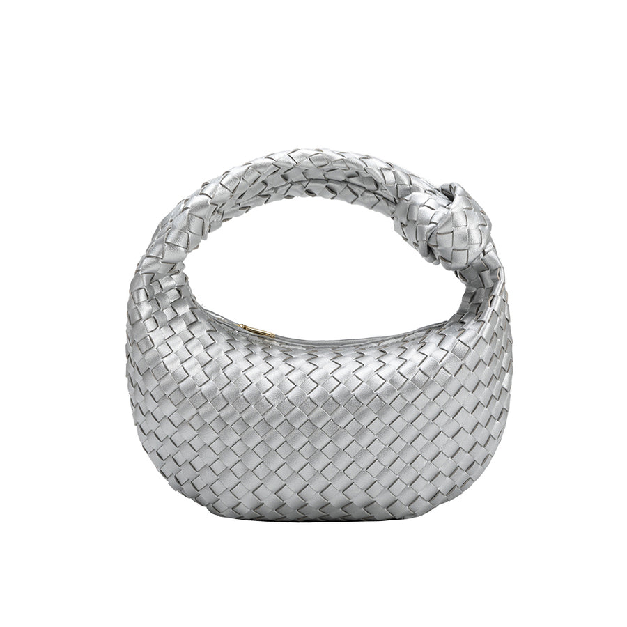 Larissa Mini Silver Recycled Vegan Top Handle Bag