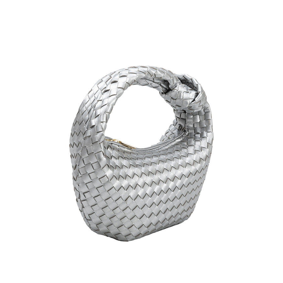 Larissa Mini Silver Recycled Vegan Top Handle Bag